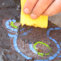 work grout into spaces