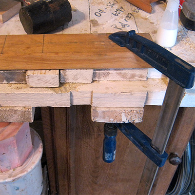 clamp wood to bench