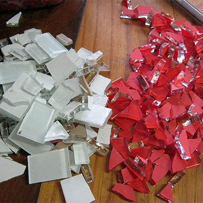 cut mosaic pieces