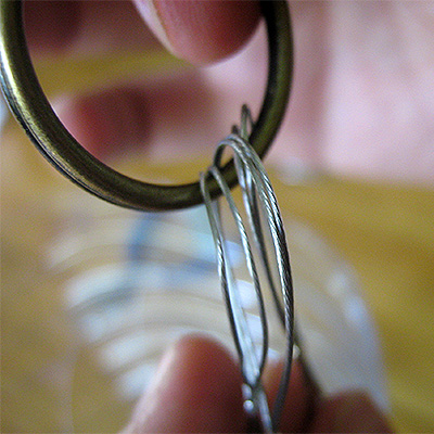 fit key ring to wire
