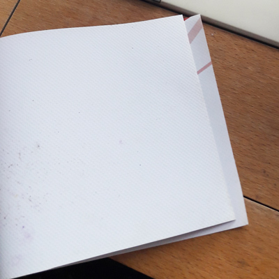 picture of the strip of scrap vinyl folded in half