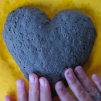 papermache heart shaping smooth