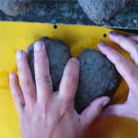 papermache heart shaping