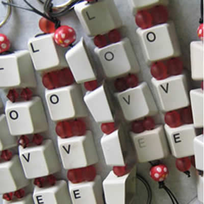recycled keyboard keyrings