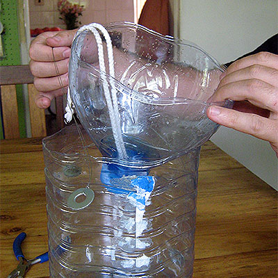 replace top into bottom of bottle